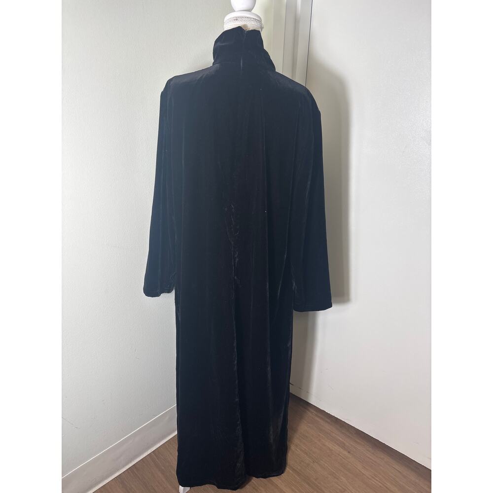 Julia Allert Black Velour Long Sleeve Maxi Dress Sz XXL - Picture 3 of 4